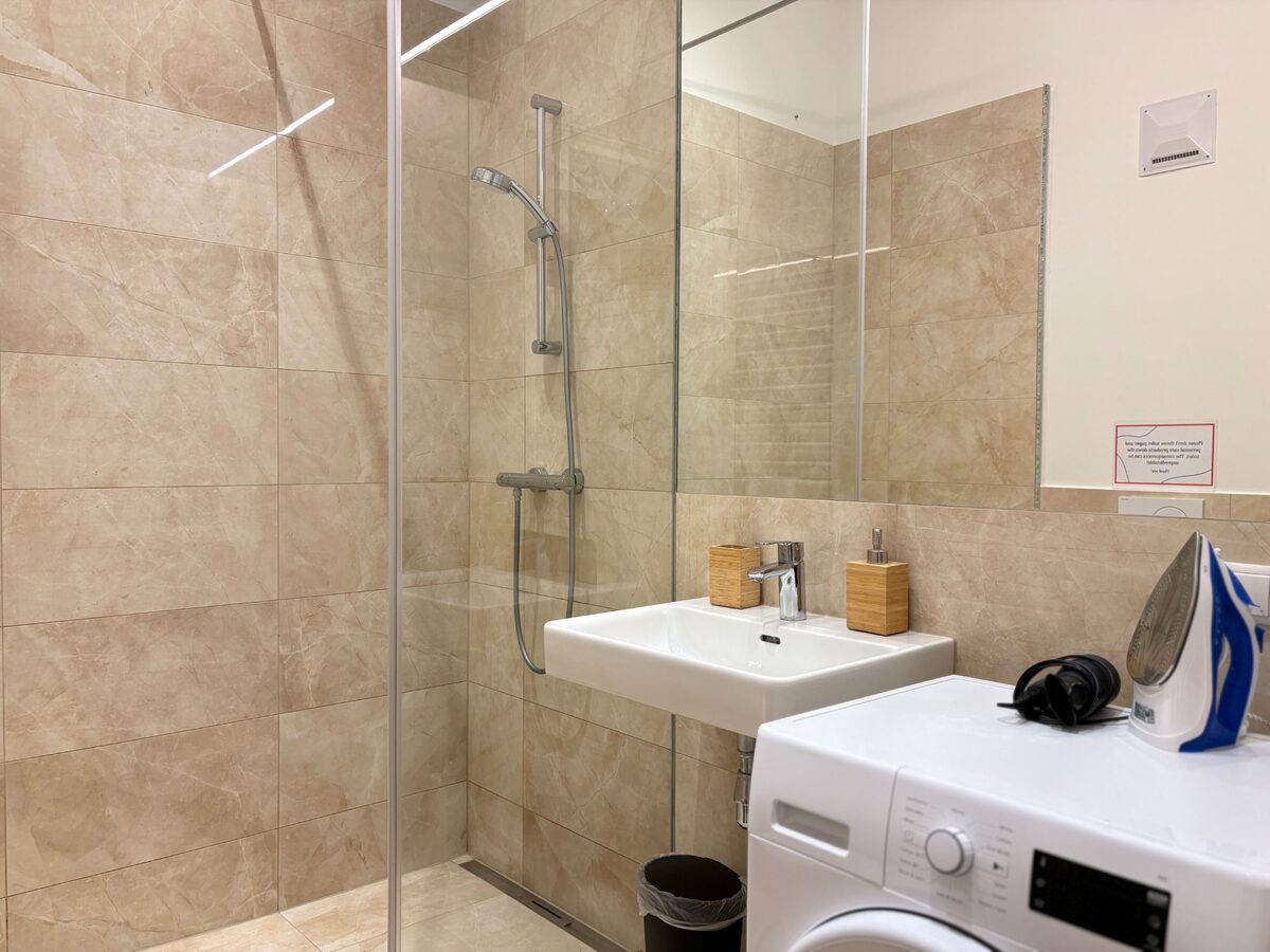 Bathroom with washing machine